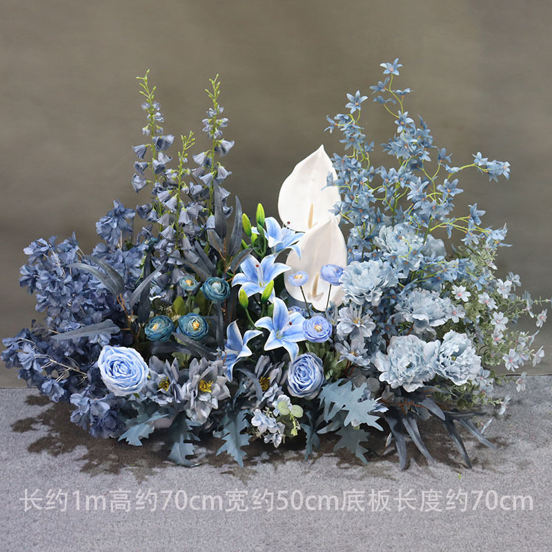 婚庆雾霾蓝路引仿真花