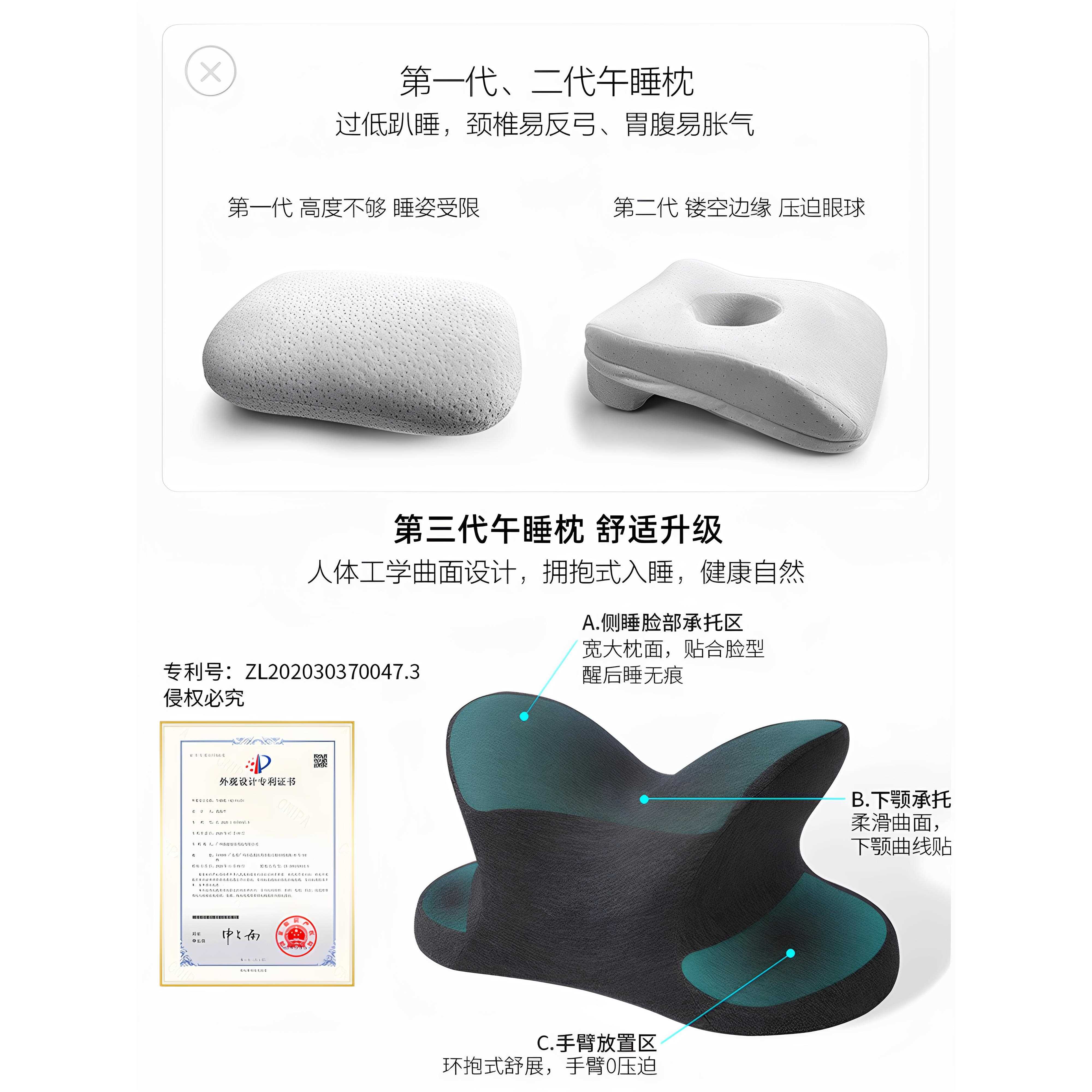 午休枕教拥小抱式午枕趴睡枕儿童学生室桌上便携趴F96TMHT8睡趴枕