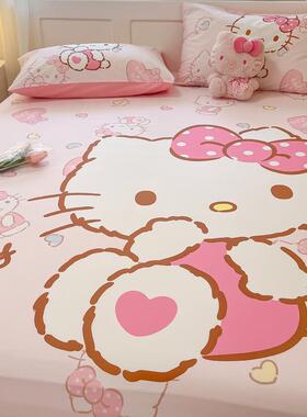 024新纯全棉床笠单件夏季席梦款思床垫保护套三件2套儿童棉床LWE