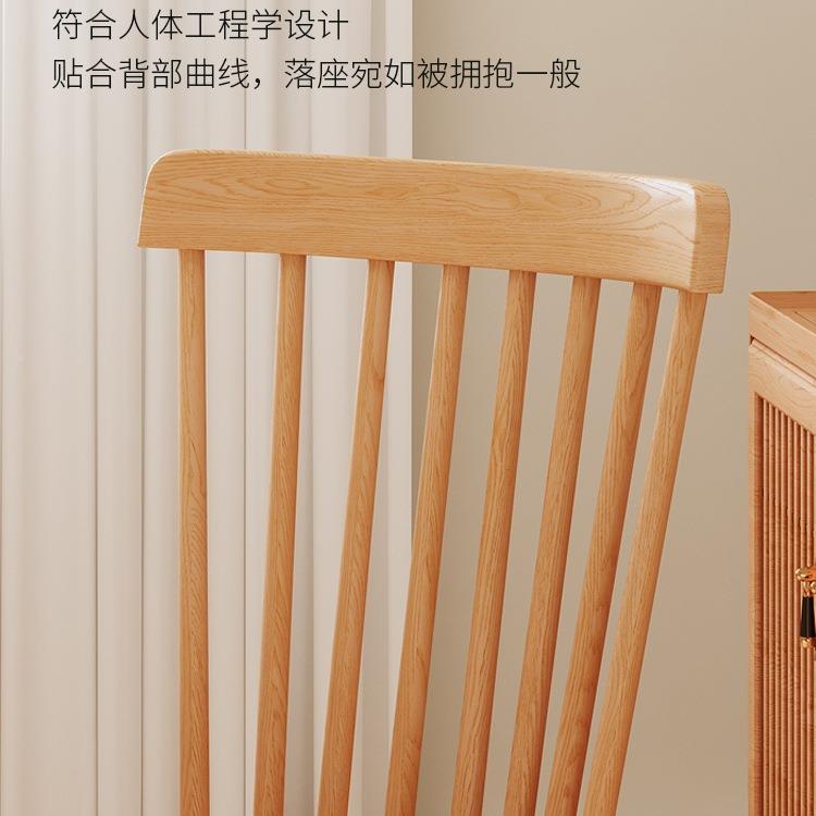 实木餐985椅用椅餐厅凳子靠背餐桌家椅中古温莎原木餐饮商用木椅