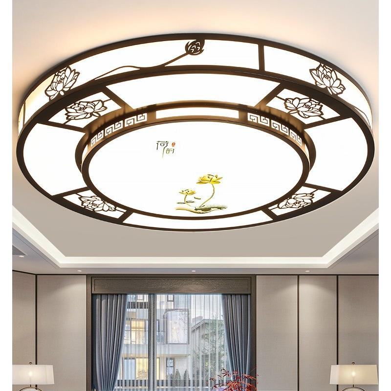 中客厅灯现代简约吊灯具新款大圆灯圆形大厅灯卧75265室主eld吸式