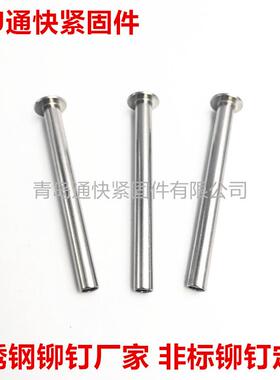 GB87扁圆头半空心铆钉铆不锈钢圆头3半钉73841空心钉非标铆定做