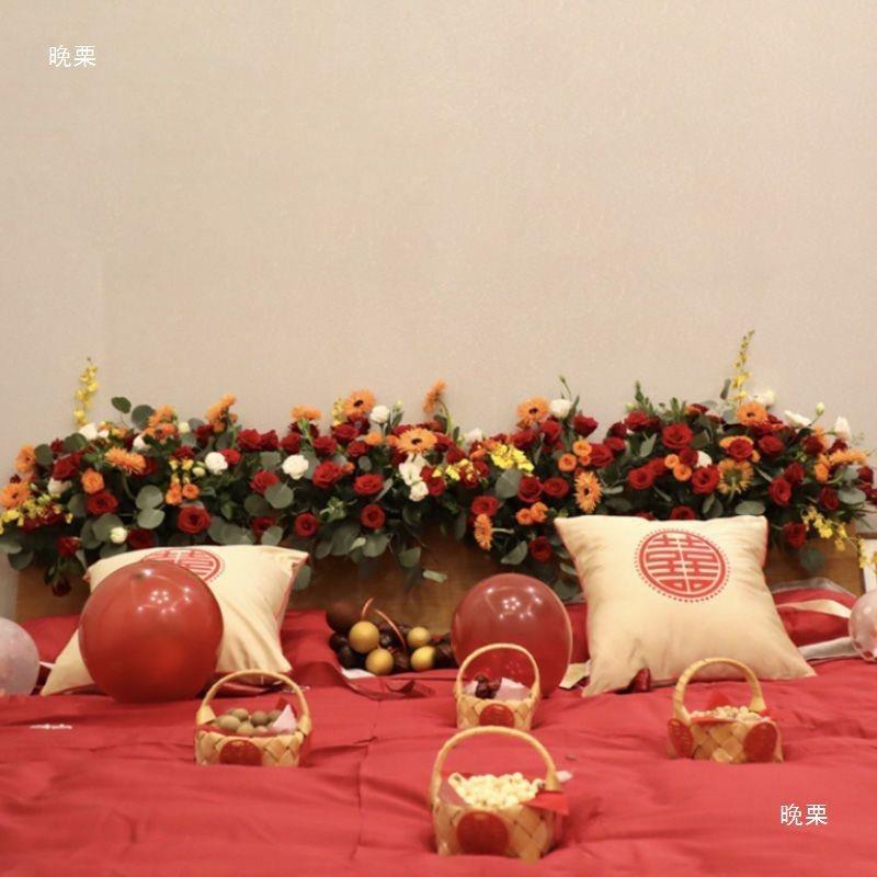 布品10021819成婚房置装饰床头柜房摆花吊顶四角角花婚礼花艺玄关