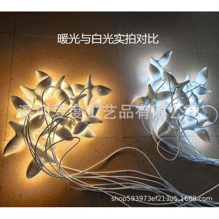 新婚庆款道具LED发鸥光FIF鸟海吊灯婚礼婚庆橱窗装品迎宾区饰布置