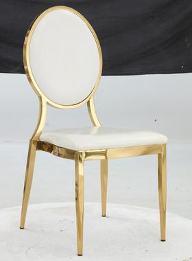 婚庆餐椅金色酒店宴会椅婚庆大靠堂婚背礼圆软包CBK椅酒店白色阳