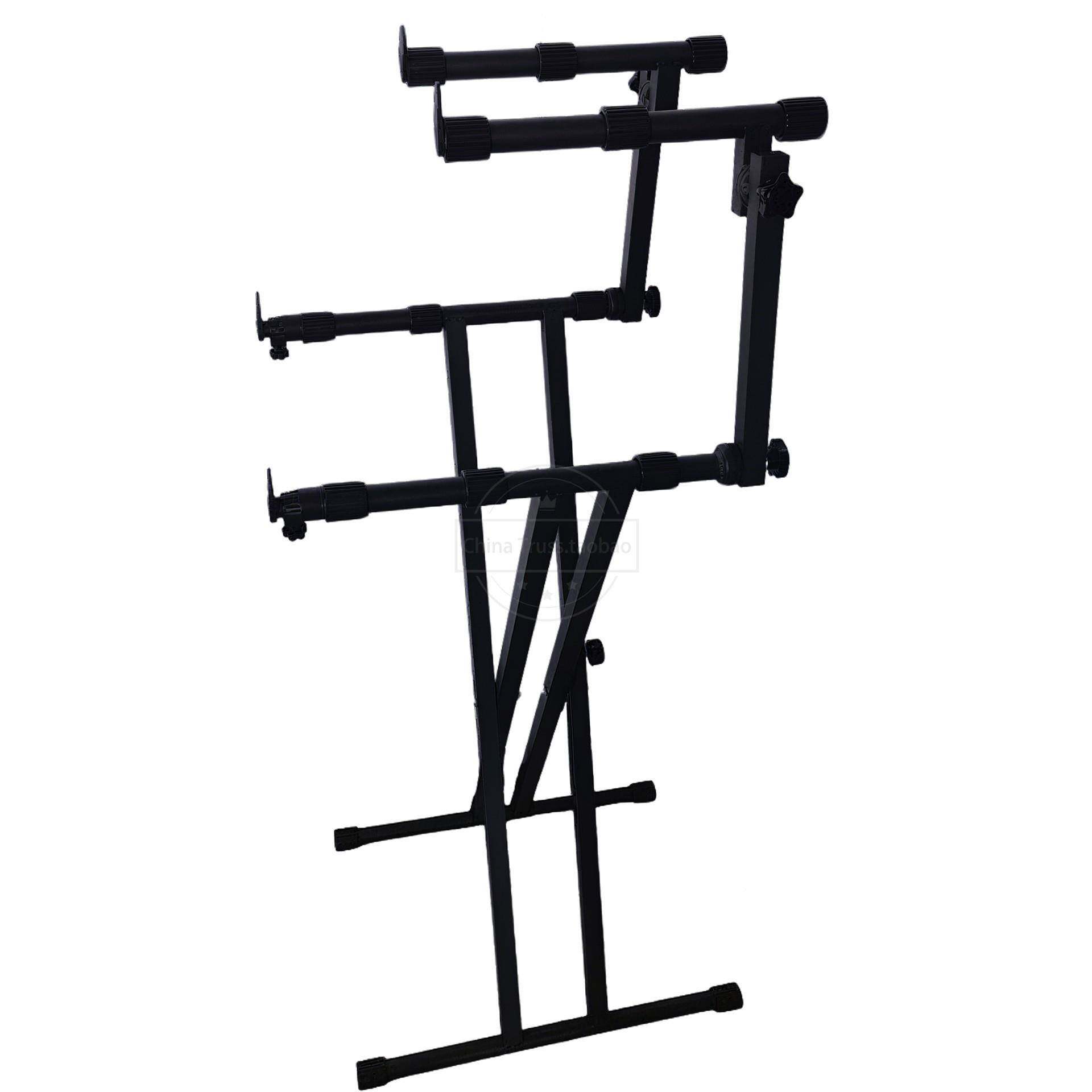 加厚FRC双琴架酒吧D可J打碟支架调节电架脑X钢琴电子琴折叠架层子