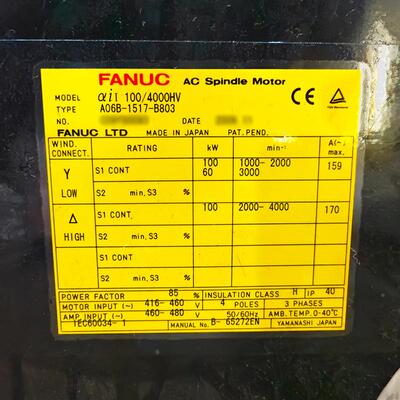 A0VSI6B-1517-B841517-B8003F科ANUC发那数控机床大马达现货