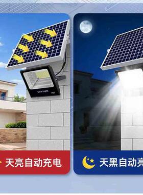 ED宝盆太阳能投光灯室外庭SFW院照明灯具市摆摊路灯地L摊夜投聚光