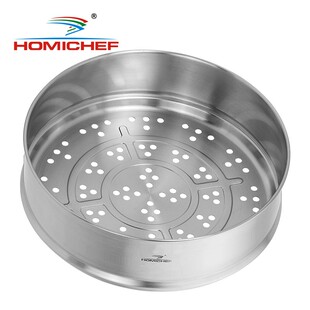 homichef家居大厨炒锅蒸笼 蒸格不锈钢蒸笼笼屉30cm蒸馒头蒸鱼