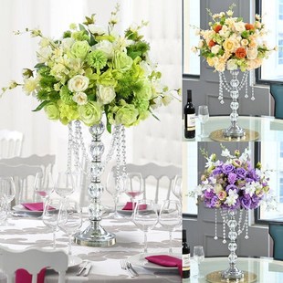 高档酒店桌花彷真花摆花婚庆会所餐厅宴会桌面装饰花艺摆件道具