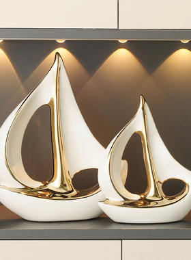 简约现代创意帆船摆件一帆风顺家居客厅装饰酒柜玄关书架桌面摆设
