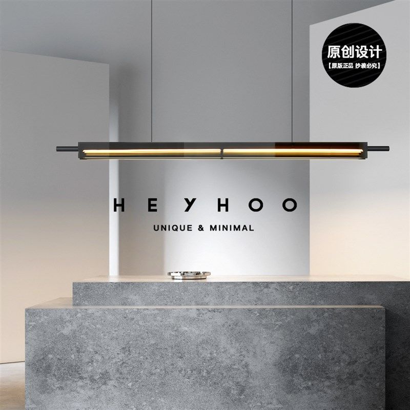 意式极简 餐厅吊灯现代岛台高端艺术光影玻璃设计师一字长条灯,家装灯饰光源,餐厅吊灯,淘宝优惠券,粉丝福利购,淘宝优惠卷