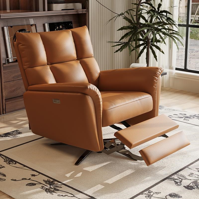 电动懒人沙发家用阳台办公可旋转单人椅现代简约多功能真皮休闲椅