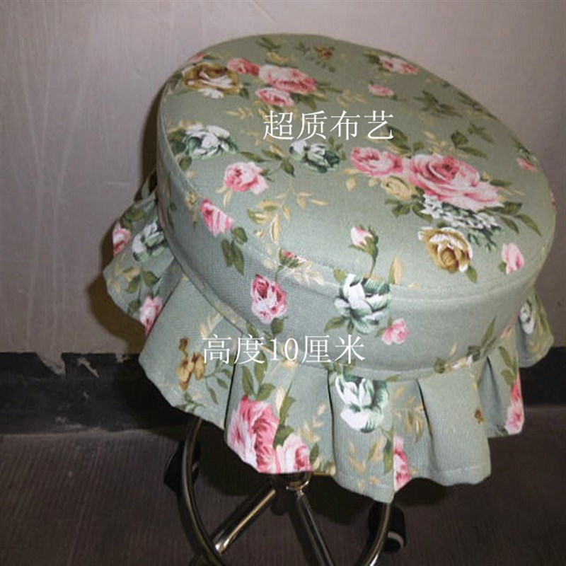 帆布印花美容美发吧台圆凳子椅套 椅子罩子 座板套 钢琴凳子套