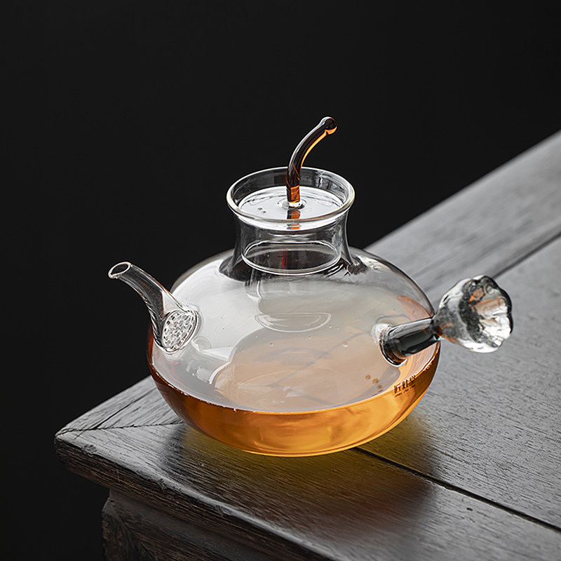 草木祠高硼硅耐热玻璃侧把壶煮茶壶泡茶壶电陶炉明火通用过滤茶壶