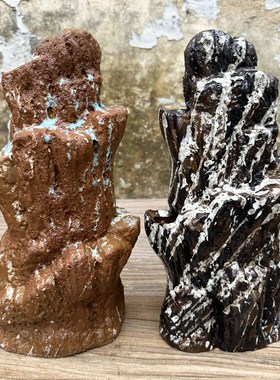 盆景装饰古典镂空工艺玄关客厅桌面鱼缸造景家居摆件小型陶瓷假山