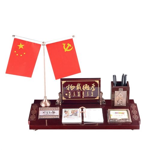 2022年高档商务礼品办公桌面日历摆件创意笔筒木质台历架定制