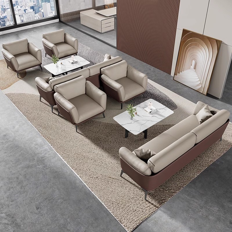 办公室沙发商务会客区接待洽谈休闲客厅茶几组合现代简约