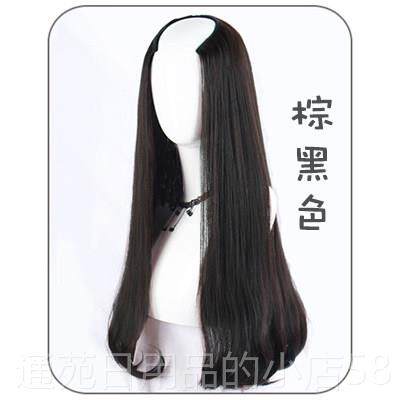 正品假发女卷发大波头浪网红可爱抖音款长u形半套wig无一片痕式真