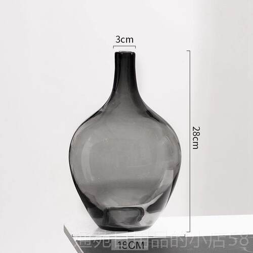 正品透明玻摆件大璃肚花瓶客厅落地圆肚插小径花水口培马醉木水培