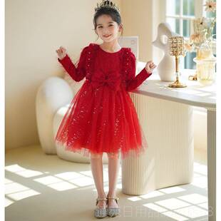 正品儿童表学演服装女童日红纱小合裙唱中式节舞蹈服装