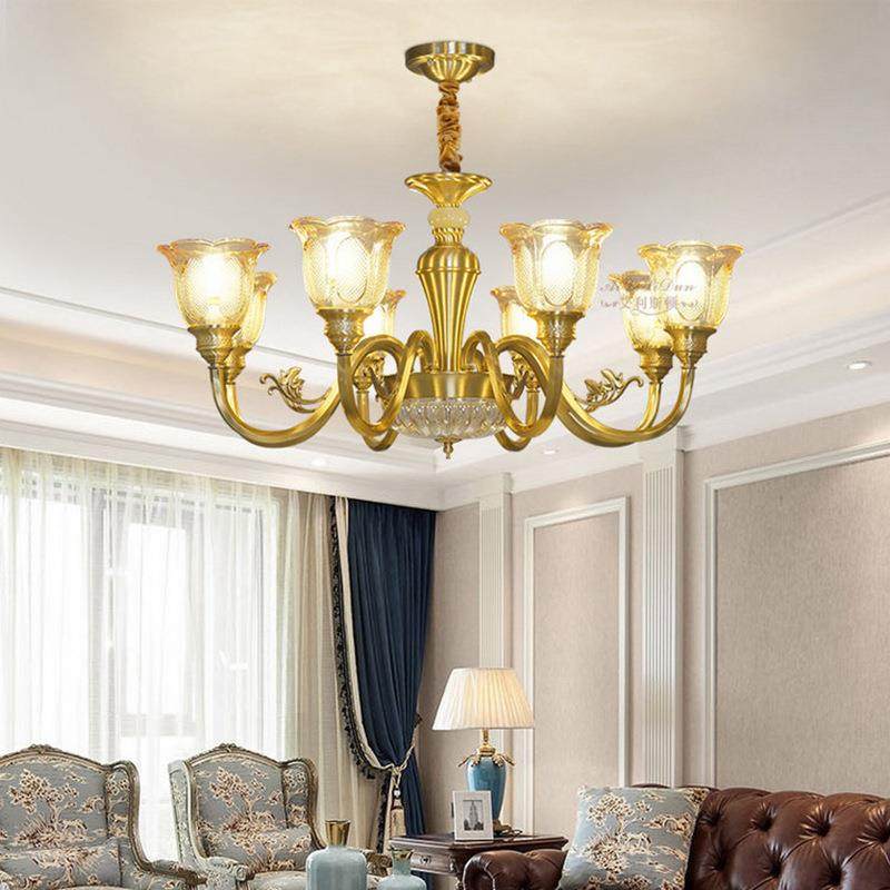 欧灯客厅吊现代美式客厅灯全铜灯欧式灯吊高端式轻64奢复古灯餐厅,家装灯饰光源,智能吊灯,淘宝优惠券,粉丝福利购,淘宝优惠卷