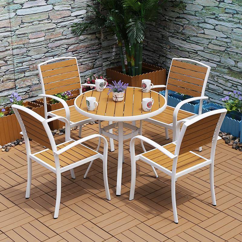 直销户桌外休闲塑木桌椅参照标注椅组合仿木休庭院阳台闲户外组合