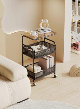 L&油风客厅沙边几可移动室床奶头柜发小卧B168-1推车茶几置物架多