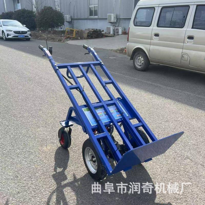 山ECW上小路独轮两电动助力手推山坡物资搬运栏轮平车板车带杆山