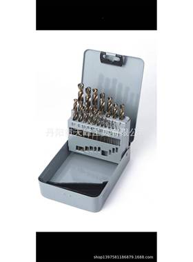直销2SHS高速钢M材质19PC全磨制麻花套钻IHC钻头装铁盒包
