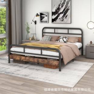双人床单人床铁艺木BF 951铁架床加粗加床铁床厚现代钢简约床宿舍