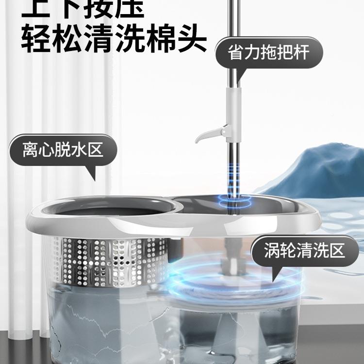 免手洗拖把家用旋转桶式411拖布洗自动脱水地拖懒驱人双动地干湿
