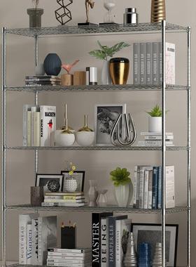 不锈F9MMSS钢色置物架多层厨房储物架厅阳台杂物收纳理客架整用家