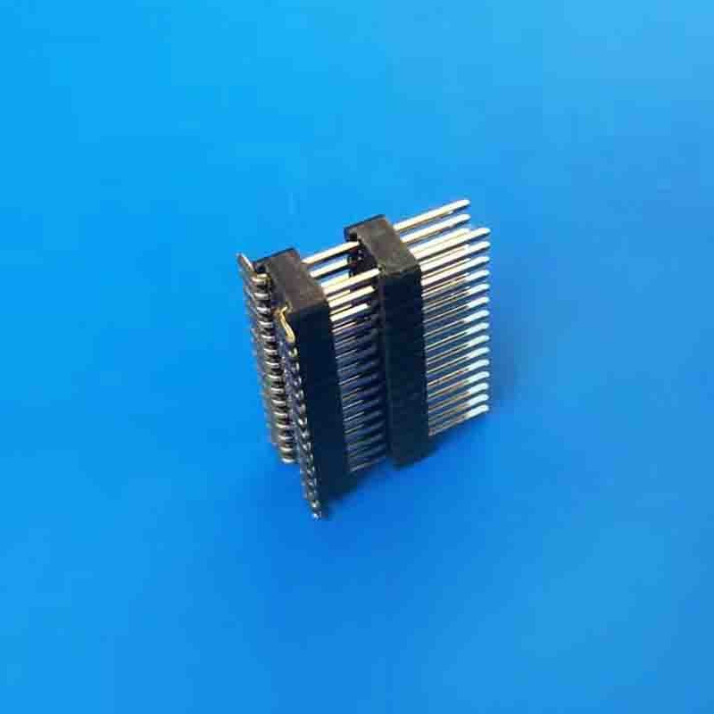 源头厂家1.27间距贴片排针 1.27mm双排双塑立式贴片排针连接器