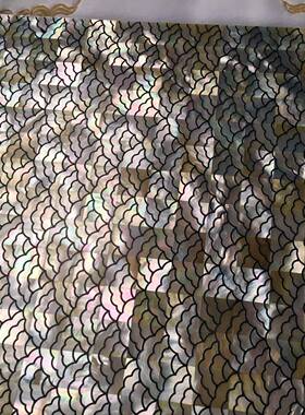 花贝壳马赛黄蝶贝雕花客厅玄克关背景贝雕马壳赛克SLDT-02客厅玄