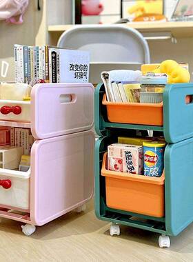 粉色宿舍桌下架物落书地桌上桌面置动架可Hd10rcWf移小推车多层储