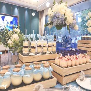 创意品木示质自助ZJ-6090餐展架台茶蛋糕寿歇司木点心架酒店冷餐