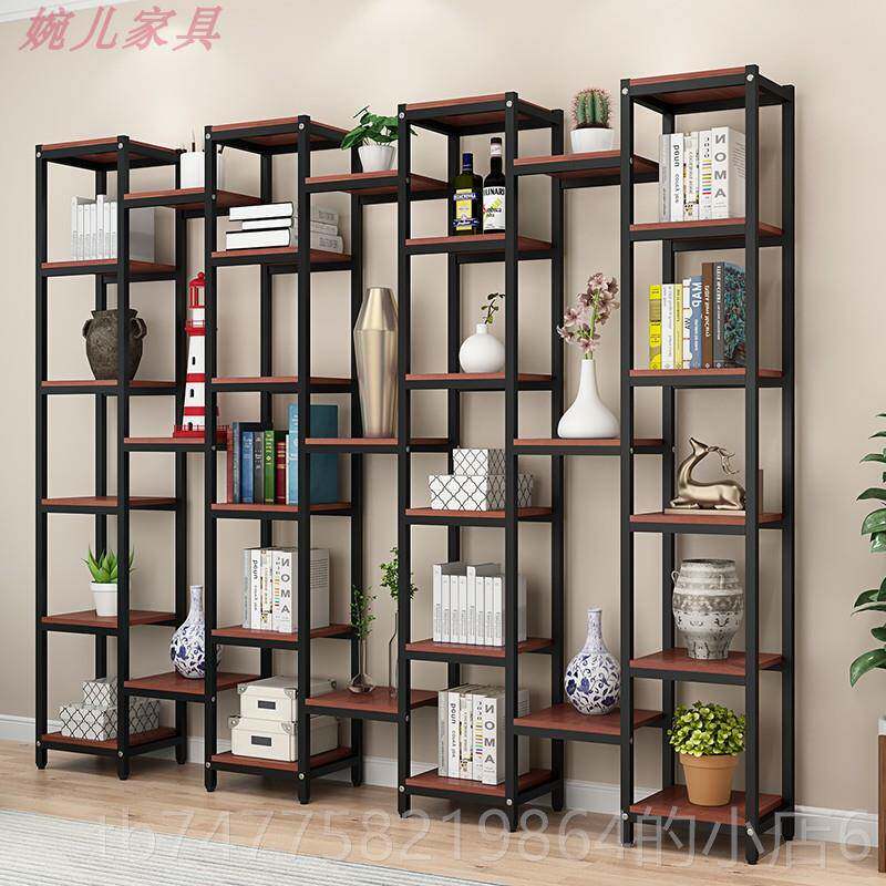 正品落客厅断意花架办隔公室置物架铁艺多层架玄关创屏风装饰展示