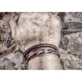 全手工制999纯银 维 镯订 正品 京战 Gear 首饰 男人 V.U 简单 粗