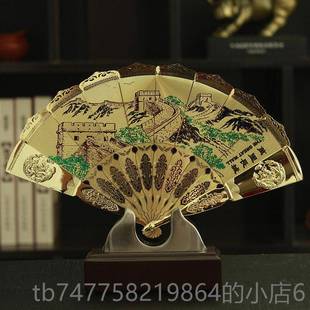 正品礼送外宾装出国物寒梅工艺品折扇摆饰品件客厅饰品送老外礼品