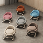 家用矮凳沙发凳小凳子软座懒人小板凳圆凳万向轮移动靠背滑轮矮凳