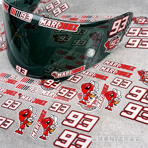 shoei X14 X12 马奎斯93号 头盔镜片 组合贴纸 竞技镜片 反光贴纸