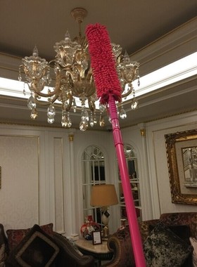 弹子长柄擦除尘鸡毛掸子可伸缩式家务卫生担子刷车打扫3米房顶汽