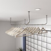 不锈钢晾衣杆子阳台顶吊装 晒衣杆单杆凉衣架吊座 晾衣架家用固定式