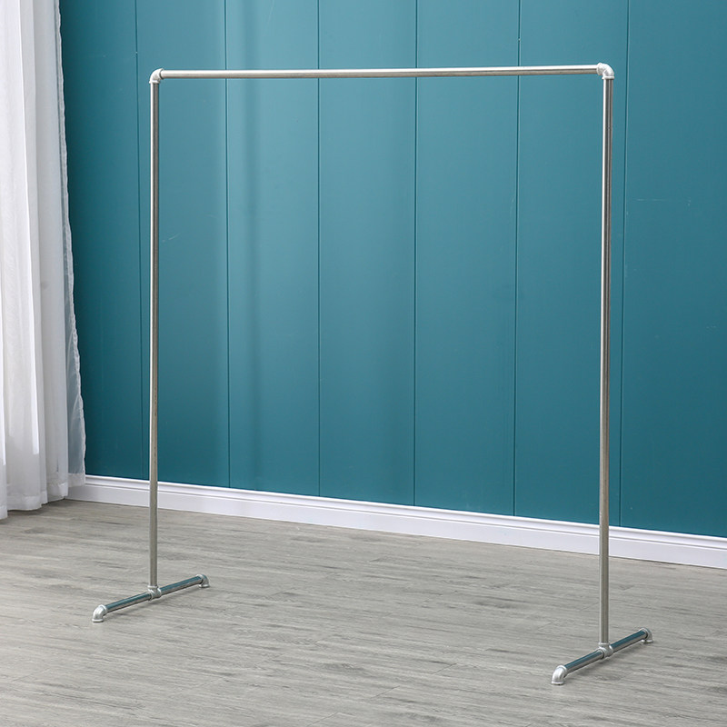 镀锌钢管简易单层超长挂衣架室外晒被架阳台晾衣架室内收纳架挂衣
