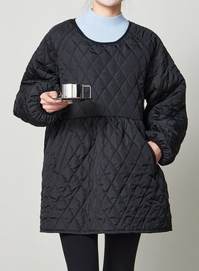 长袖韩版罩衣秋冬女款加棉加厚餐饮烘焙家用宽松保暖工作服围裙