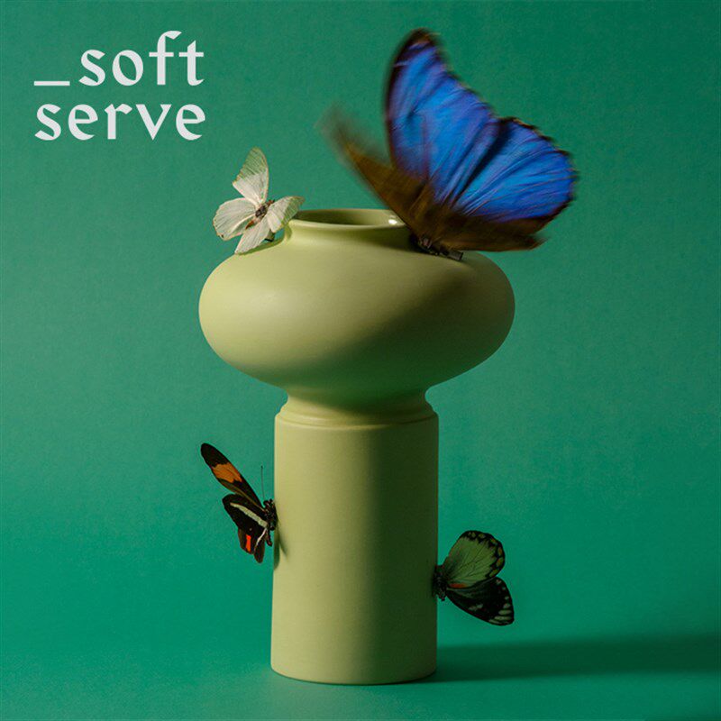 SoftServe柔软供应DonutTall甜甜圈 陶瓷大号桌面花瓶 现代