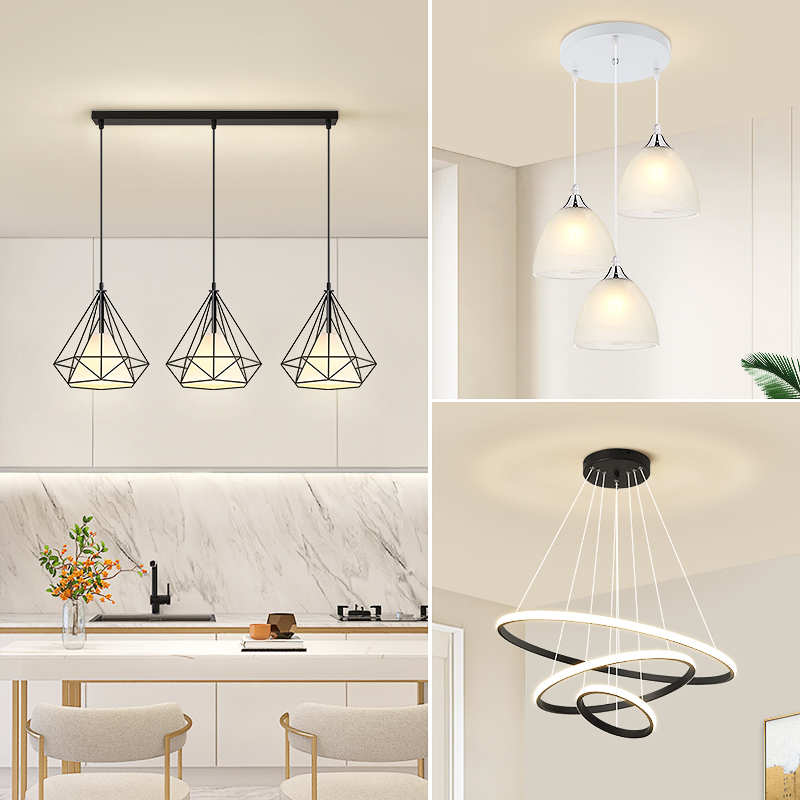 led餐厅小吊灯三头吧台2023新款客厅主卧室吸顶灯具大全现代简约