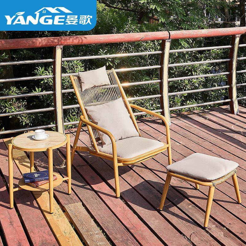 户外人休闲藤编沙发组室阳光样板房软装单沙合发藤椅三件外套1-52