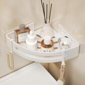 置A6T洗浴室物架免打孔卫生间角网三篮淋HAP浴房白色壁挂角蓝手间